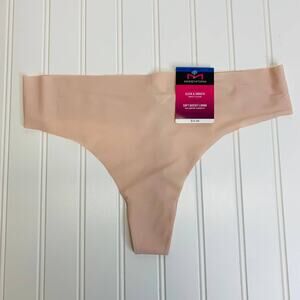 NWT Maidenform Sleek and Smooth Thong Underwear Panties XL Almond Pink